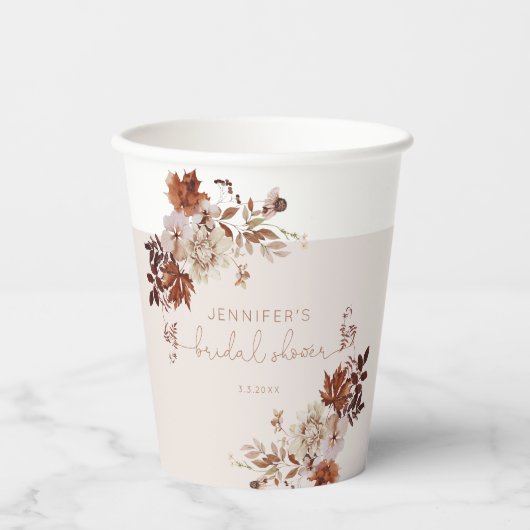 Elegant rustiek herfst vrijgezellenfeest papieren bekers (Voorkant)