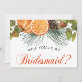 Elegant rustiek herfstbruidsmeisje voorstel kaart (Voorkant)