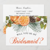 Elegant rustiek herfstbruidsmeisje voorstel kaart (Voorkant / Achterkant)