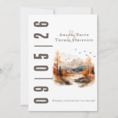 Elegant rustiek herfstlandschap save the date (Voorkant)