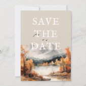Elegant rustiek herfstlandschap save the date (Achterkant)
