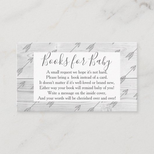 Elegant rustiek hout & grijs gewei boek aanvraag informatiekaartje (Voorkant)