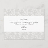 Elegant rustiek kant zal je mijn bruidsmeisje zijn uitnodiging briefkaart (Achterkant)