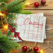 Elegant rustiek lint & den kerstvakantie kaart