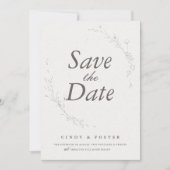 Elegant Rustiek Minimalistisch Botanisch Huwelijk Save The Date (Voorkant)