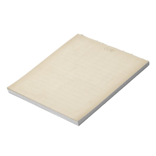 Elegant Rustiek Oud Papier Initiaal Lined Notitieblok (Gedraaid)