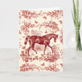 Elegant rustiek rood paard bloementoilet kaart (Voorkant)