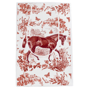 Elegant rustiek rood paard bloementoilet medium cadeauzakje