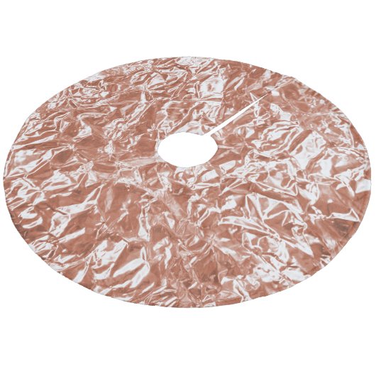 Elegant rustiek Roos Goud Shimmer Patroon Kerst Fleece Kerstboom Rok (Gekanteld)