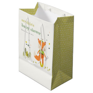 Elegant rustiek schattig bos leuk vos Baby shower Medium Cadeauzakje