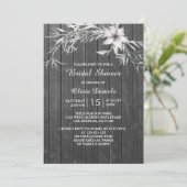 Elegant rustiek Vrijgezellenfeest. Grijze houten s Kaart (Staand voorkant)