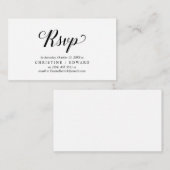 Elegant rustiek, zwart script, RSVP reageren Informatiekaartje (Voorkant / Achterkant)