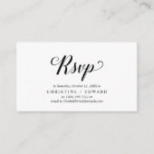 Elegant rustiek, zwart script, RSVP reageren Informatiekaartje (Voorkant)