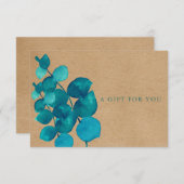 Elegant Rustieke Eucalyptus Bladeren Cadeaubon (Voorkant / Achterkant)