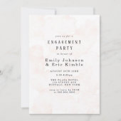 Elegant Rustieke Roze Aquarel Verlovingsfeest Kaart (Voorkant)