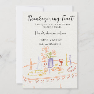 Elegant rustieke Thanksgiving-diner Kaart
