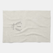 Elegant rustige botanische laurel monogram theedoek (Horizontaal)