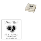 Elegant rustige bruinzonnebloembruiloft bedankt 	rubberstempel (Gestempeld)