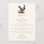 Elegant rustige fazant jacht herfstdiner menu (Voorkant)