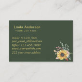 Elegant Rustige zonnebloemen Eucalyptus Visitekaartje (Achterkant)