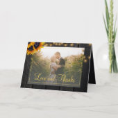 Elegant rustige zonnebloemfotobruiloft bedankt (Voorkant)