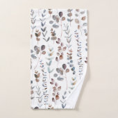 Elégant Rustique Aquarelle Eucalyptus Feuilles (Serviette à main)