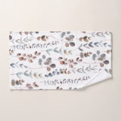 Elégant Rustique Aquarelle Eucalyptus Feuilles (Serviette à main)