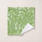 Elégant Rustique Aquarelle Feuille Sage Green (Gant de toilette)
