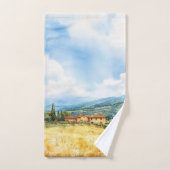 Élégant Rustique Aquarelle Tuscan Méditerranéen (Serviette à main)