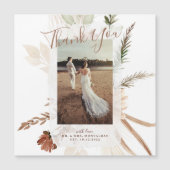 Elégant Rustique Boho Floral Pampas Merci Cartes (Devant)