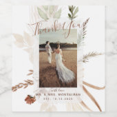 Elégant Rustique Boho Pampas Étiquette à vin (Étiquettes simples)