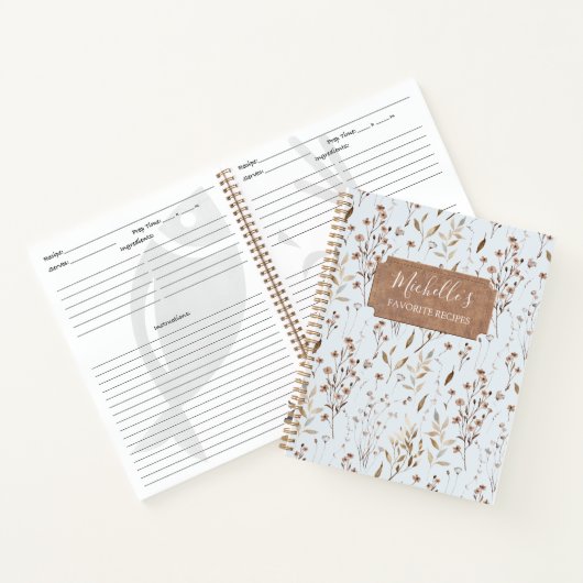 Elégant Rustique Brown Automne livre de recettes b (Intérieur)