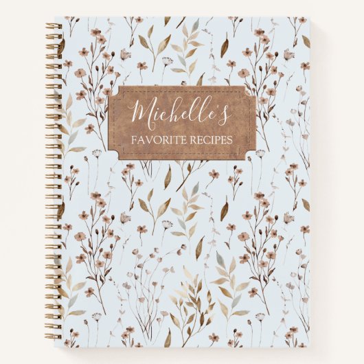 Elégant Rustique Brown Automne livre de recettes b (Devant)