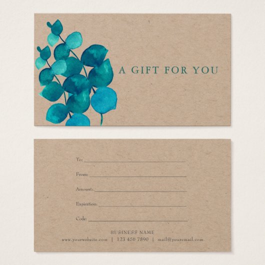 Élégant Rustique Eucalyptus Feuille certificat cad (Devant & derrière)