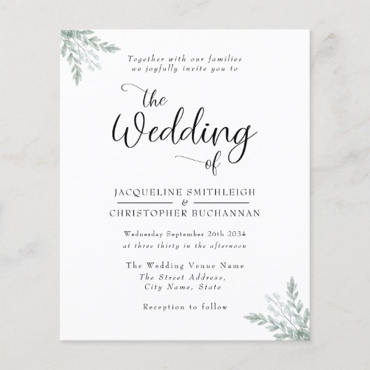 Elégant Rustique Eucalyptus Feuille verdure (Devant)