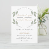 Elégant Rustique Eucalyptus Mariage Invitations (Debout devant)