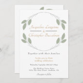 Elégant Rustique Eucalyptus Mariage Invitations (Devant / Derrière)