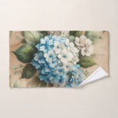 Élégant Rustique Fleurs d'Hydrangea Bleu (Serviette à main)