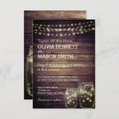 Élégant Rustique Mason Jar Lumières Faire-part de  (Devant / Derrière)