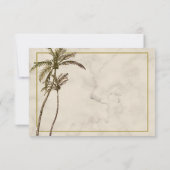 Elégant rustique Palm Tree Chic Wedding RSVP (Dos)