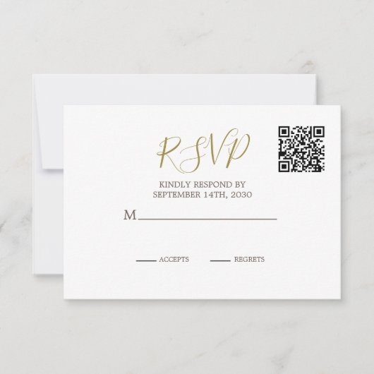 Elégant rustique Palm Tree QR Code Mariage RSVP (Devant)