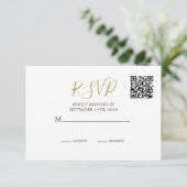 Elégant rustique Palm Tree QR Code Mariage RSVP (Debout devant)