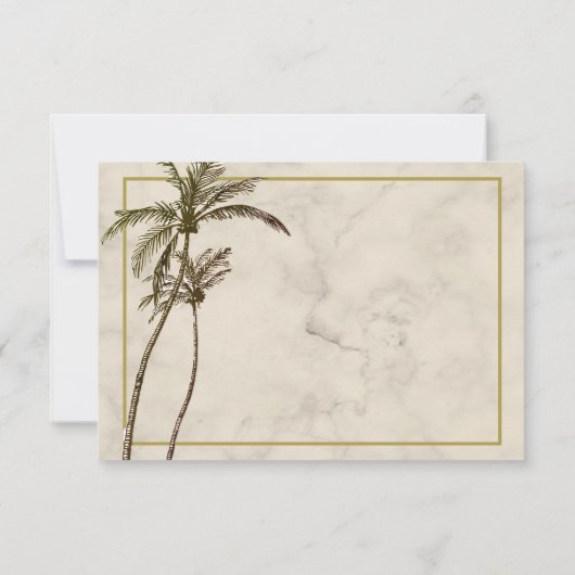 Elégant rustique Palm Tree QR Code Mariage RSVP (Dos)
