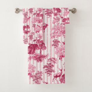 Élégant Rustique Rose Toile Français Stripes De Ce