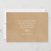 Élégant rustique Script de signature Mariage Merci (Dos)