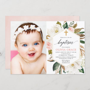 Elegant rustisch bladermeisje foto kaart