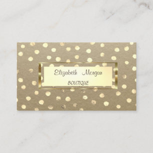 Elegant Rustisch, Kraft, Gouden Lijst, Confetti Visitekaartje