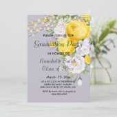 Elegant Rustisch licht Geel Afstuderen Uitnodiging (Staand voorkant)