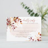 Elegant Rustische Herfst Eucalyptus, Mal RSVP Kaart (Staand voorkant)