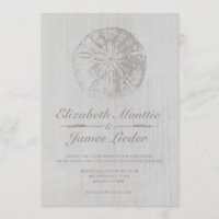 Elégant sable de plage Dollar Mariage Invitations